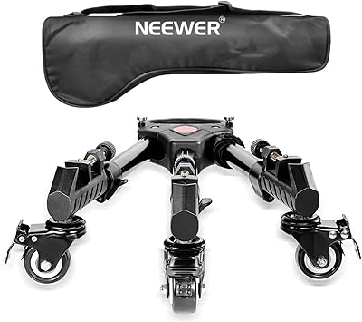 Trépied professionnel robuste neower avec roues en caoutchouc et bases de montage réglables