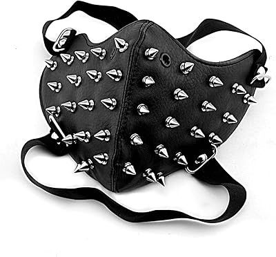 Masque de mascarade metal spike evil hedgehog, noir, taille unique