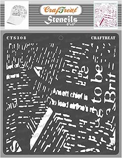 Pochoirs en tissu artisanal pour peindre sur bois, toile, papier, toile, sols, murs et carrelage - impression de journaux - 6 x 6 pouces - pochoirs d'art et d'artisanat réutilisables - pochoirs d'impression de journaux. Shopping en ligne au Sénégal ? Pensez Diaytar !