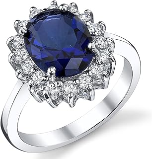 Bague de fiançailles en argent sterling massif de kate middleton avec saphir bleu