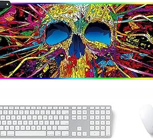 Tapis de souris de jeu extra large, doux et extensible avec éclairage rvb avec base en caoutchouc antidérapant pour clavier d'ordinateur (b3-80 x 30 cm). Diaytar : L'excellence du service, la douceur des prix