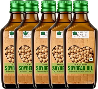 Bliss of earth 5x500ml huile de soja biologique pour la cuisson