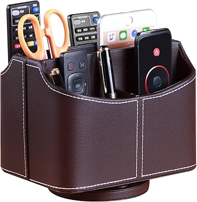 Support de télécommande en cuir pu rotatif à 360 degrés boîte de rangement