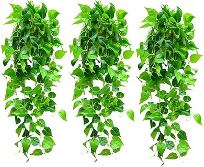 3 pièces plantes suspendues artificielles fausse plante de lierre pour la décoration murale
