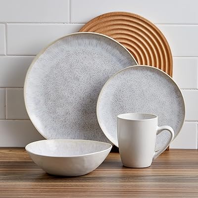 Service de couverts stone layan de rumi, 16 pièces pour 4 personnes, blanc