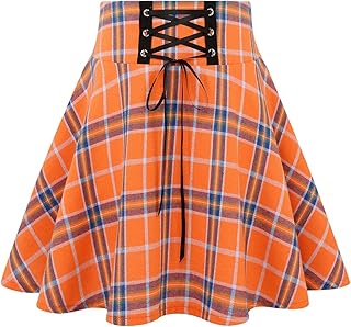 Mini jupes à carreaux de style gothique pour femmes, mini-jupes à carreaux taille