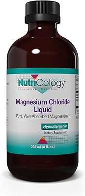 Chlorure de magnésium liquide nutricology avec bouteille en verre (236 ml)