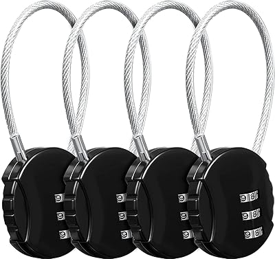 Serrure à combinaison à 3 chiffres, 4 pièces, cadenas extérieur étanche pour casier