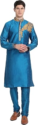 Ensemble pyjama 2 pièces kurta pour tenue de soirée en soie artistique