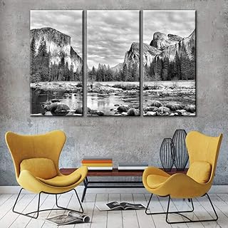 Art mural de chambre à coucher noir et blanc yosemite toile