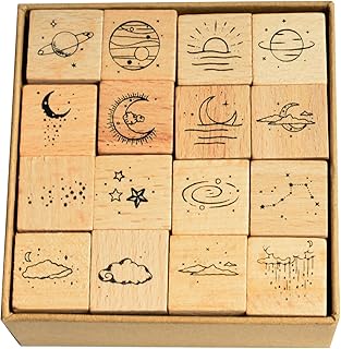 Ensemble de tampons en caoutchouc mantouxixi moon star planet space - 16 pièces