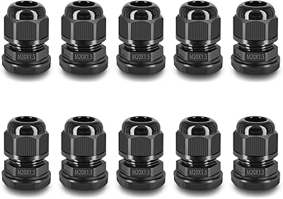 Nineleaf 10 pièces collants de câble de presse-étoupe étanches réglables 6-12 mm, m20x1,5