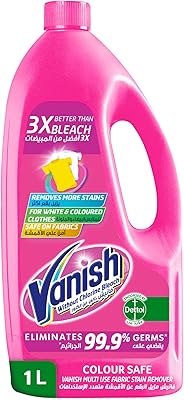 Détachant liquide vanish, pour vêtements blancs et colorés, à utiliser