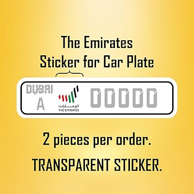 Autocollant de plaque d'immatriculation de voiture emirates nation - 2 autocollants par commande
