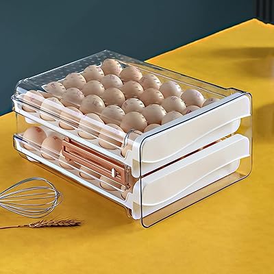 Récipient de stockage d'œufs, plateau d'œufs de cuisine de 40 pièces avec double