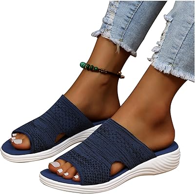 Sandales compensées confortables à bout ouvert pour femmes sandales d'été enfiler