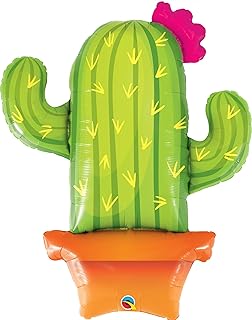 Ballon en aluminium en forme de cactus avec pot, 99 cm de quatex