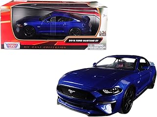 Max car engine toy 1:24 w/b - 2018 ford mustang gt bleu 79352bl