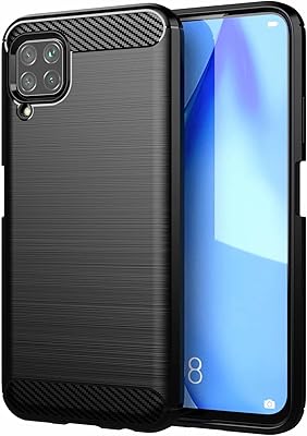 Coque huawei nova 7i en fibre de carbone brossée, motif de texture ultra