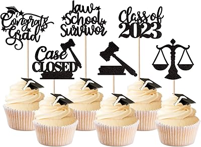 36 pièces de décorations de cupcakes pour l'obtention d'un diplôme d'avocat 2023, décorations