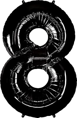 Ballon en aluminium qualatex numéro 8, 42", noir onyx
