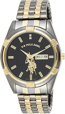 U.s. polo assn. usc80047 montre bicolore classique pour homme avec cadran noir