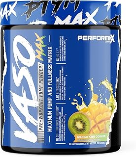 Pompe à poudre pré-entraînement performax labs vaso max, mangue réfrigérée et kiwi 20