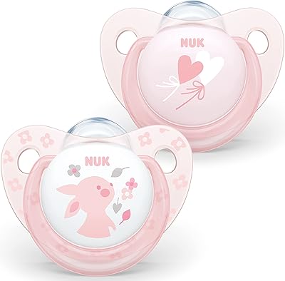 Sucette en silicone nuk trendline, baby rose, paquet de 2