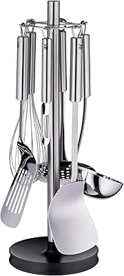 Ensemble d'ustensiles de cuisine wmf 7 pièces en acier inoxydable avec support