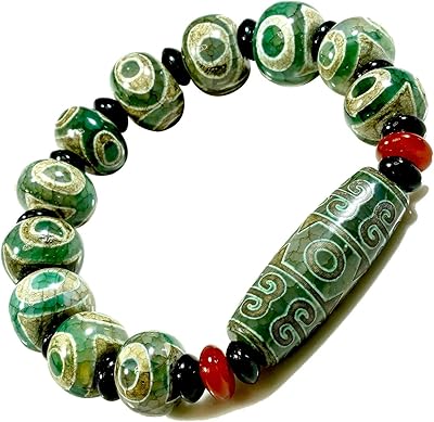 Bracelet de-wick fengshui pour femmes et hommes, œil tibétain, perles dzi, pendentif, ornement
