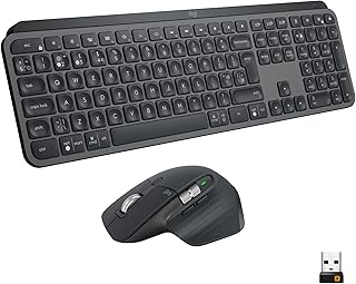 Clavier lumineux sans fil avancé logitech mx keys + souris mxmaster
