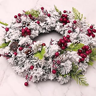 Couronne de noël pour porte d'entrée, couronnes de noël artificielles, couronne de noël