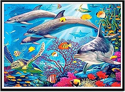 Kit de peinture diamant 5d à faire soi-même plein de diamants monde la mer