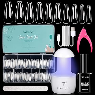 Kit de pointes d'ongles et de gel de colle tomika kit d'extension 4