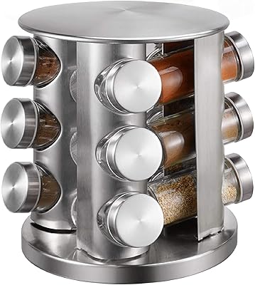 Étagère à épices bex luxury 12 bouteilles, organisateur d'épices rond, étagère à épices