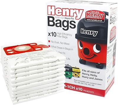 Sacs filtrants pour aspirateur henry nvm-1ch hepa-flo (10 pièces)