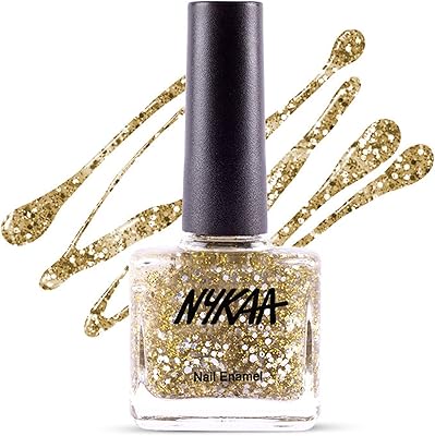 Vernis à ongles pailletés nykaa - (golden ticket 226) - or - couleur