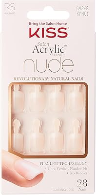 Kan01 beauty salon acrylique french nails sac, nude, 28 pièces