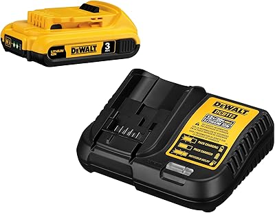 Batterie de secours dewalt max 20 v avec chargeur, 3 ah, autonomie extra