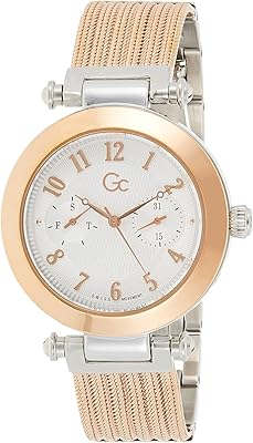 Montre à quartz analogique pour femme gc avec bracelet en acier inoxydable