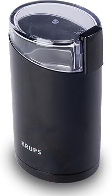 Moulin à café électrique krups f203438, moulin à café, noix et épices, bouton