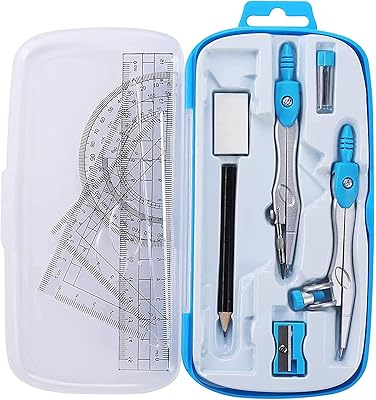 Ensemble de mathématiques géométriques, 10 pièces, fournitures pour étudiants avec boîte de rangement