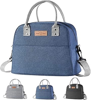 Sac à déjeuner pour femmes et hommes sac fourre-tout thermique isolé avec bandoulière