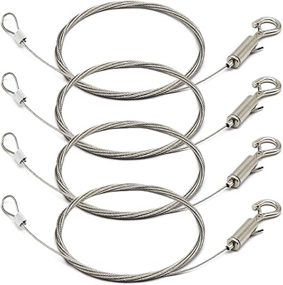 4 pièces fil de suspension réglable avec boucle et crochet, ensemble de fils