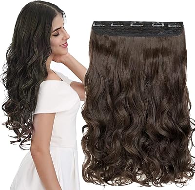 Extensions de cheveux à clips 3/4, épais, bouclés, ondulés, tête complète, une pièce