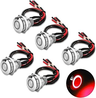 Interrupteur à bouton-poussoir fixe à fil de 19 mm de style lien a9b881r-l001866403fba