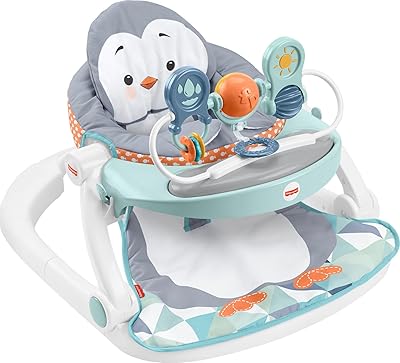 Chaise de sol fisher-price sit meb penguin island avec plateau, chaise de bébé