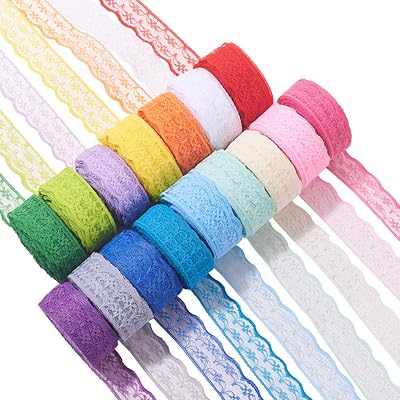 Penecrete 20 rouleaux 200 mètres de couleurs mélangées 7/8 pouces ruban de dentelle