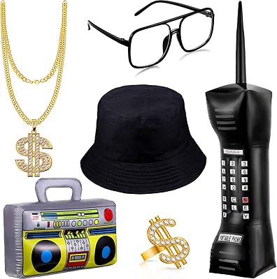 Ensemble de 6 costumes hip hop gonflables des années 80 et 90 avec