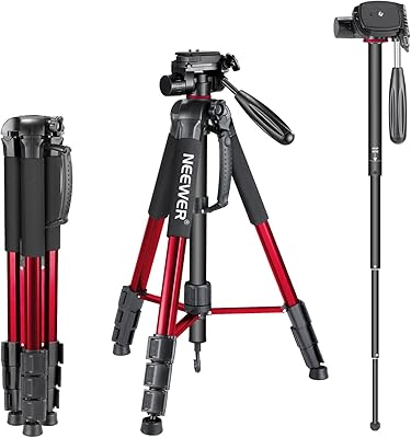 Neware 70"-177 cm support de caméra unique portable en alliage d'aluminium avec tête